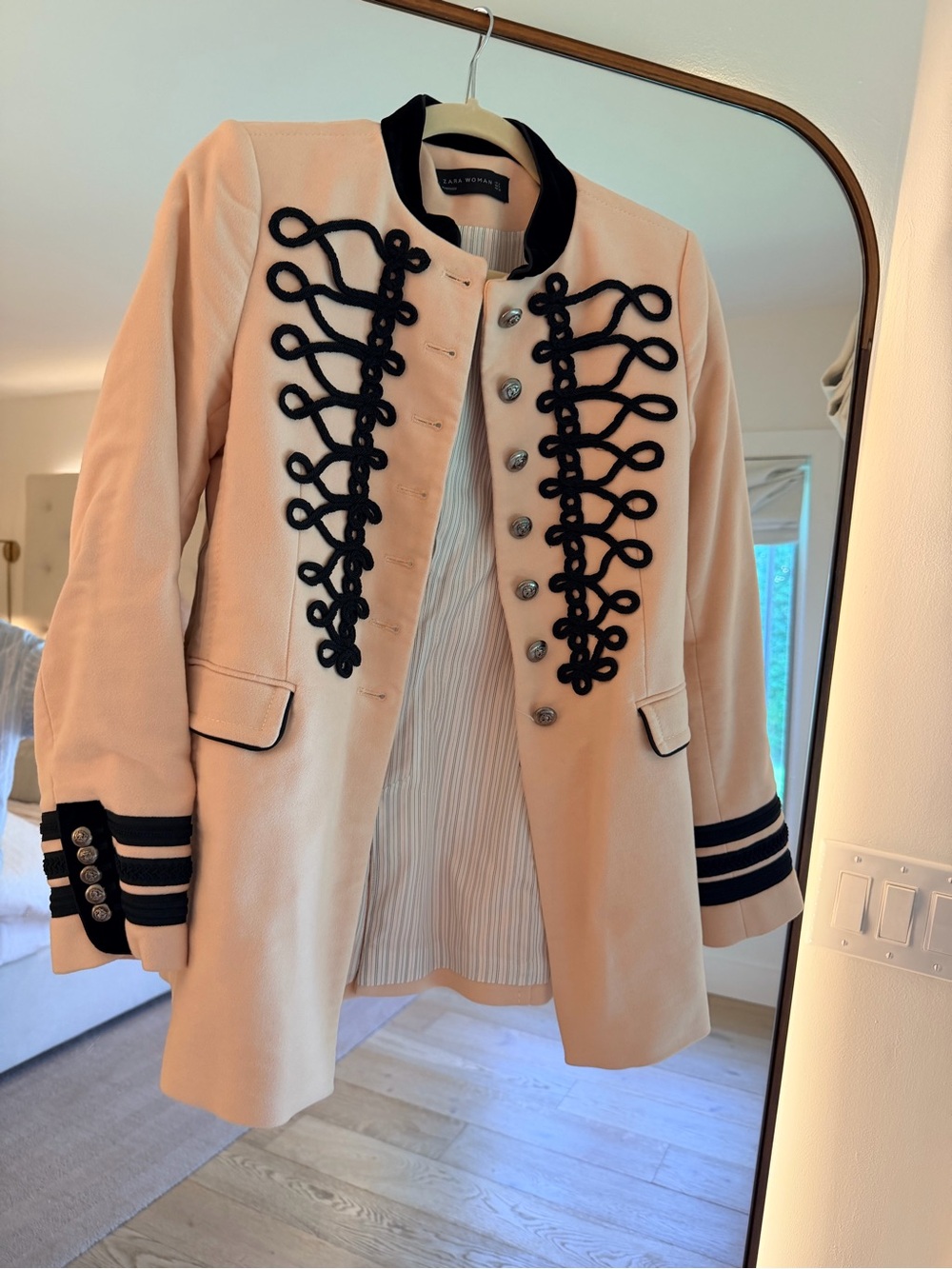 Zara dusty pink Blazer with Black Trim